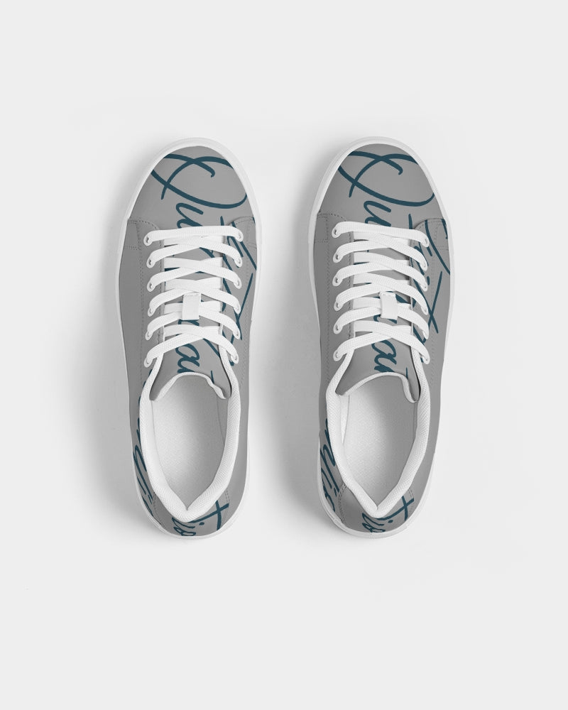 QuitoValantio!"Grey Sasha"edition Men's Faux-Leather Sneaker