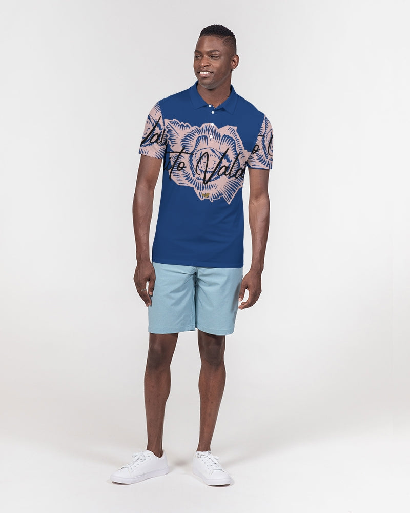 Quito Valantio "Blue Blac edition" Men's Slim Fit Short Sleeve Polo