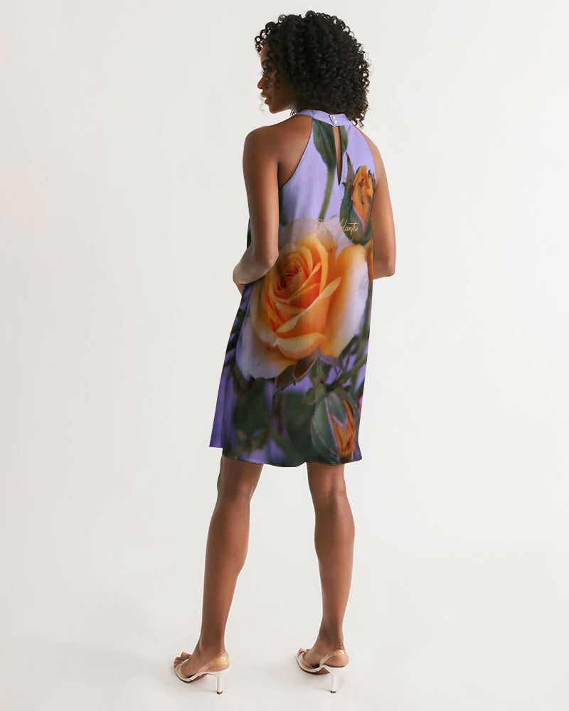 QuitoValantio!"PeachRoses"collections. Women's Halter Dress