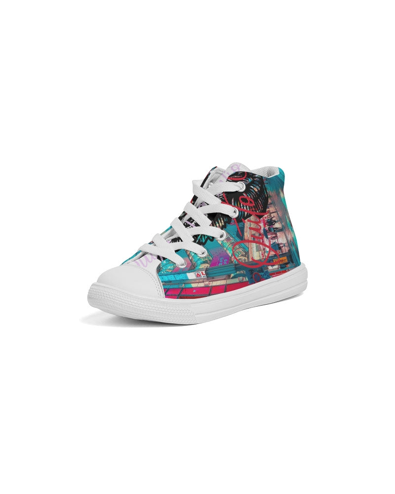 QuitoValantio!A Taste of Tokyo traffic. Kids Hightop Canvas Shoe