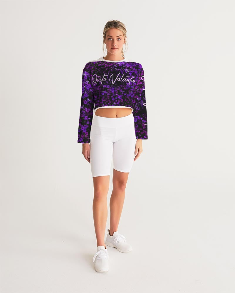 QuitoValantio!"purplecomfort"edition. Women's Cropped Sweatshirt
