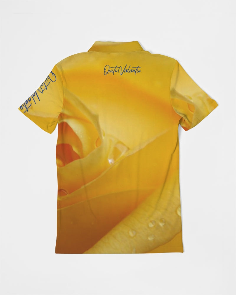 QuitoValantio!"Yellow rose deluxe" Men's Slim Fit Short Sleeve Polo