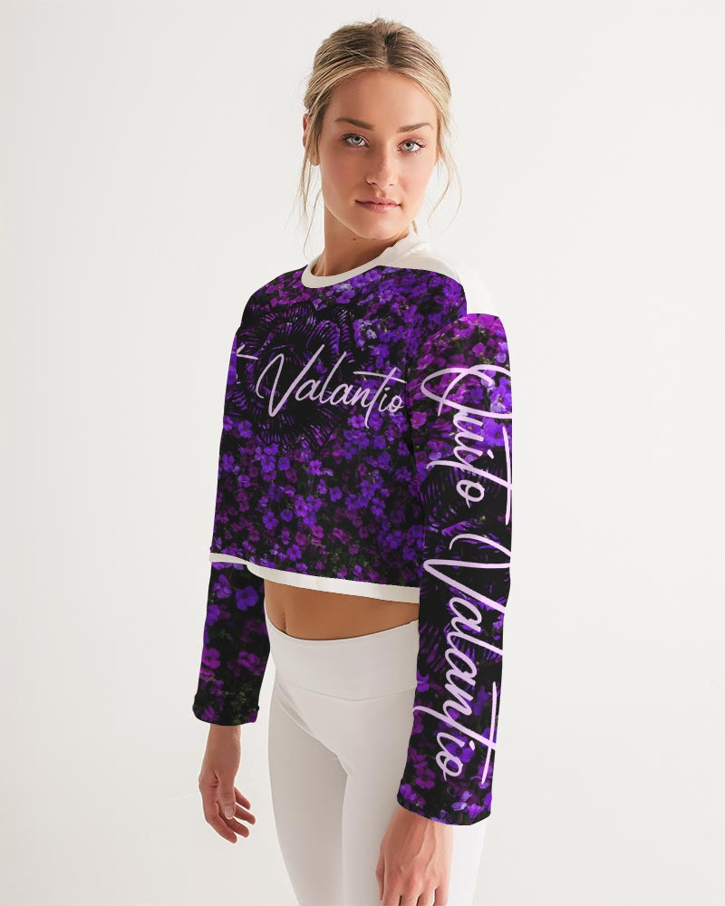 QuitoValantio!"purplecomfort"edition. Women's Cropped Sweatshirt