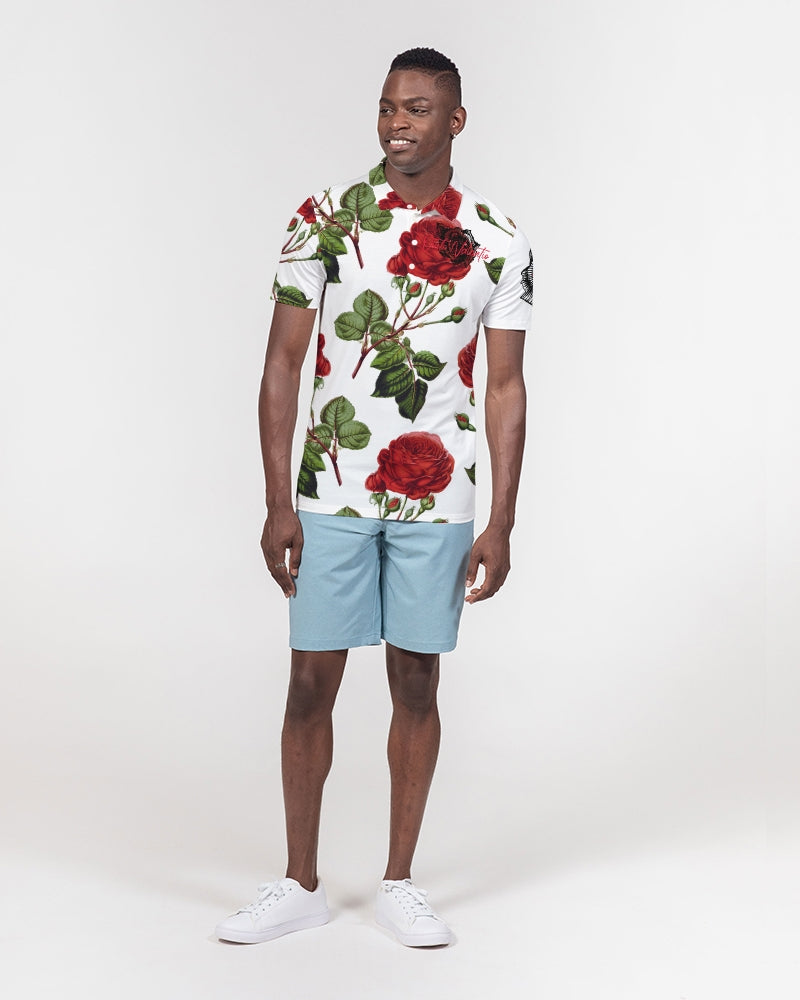 Quito Valantio!"Rose Amor"edition. Men's Slim Fit Short Sleeve Polo