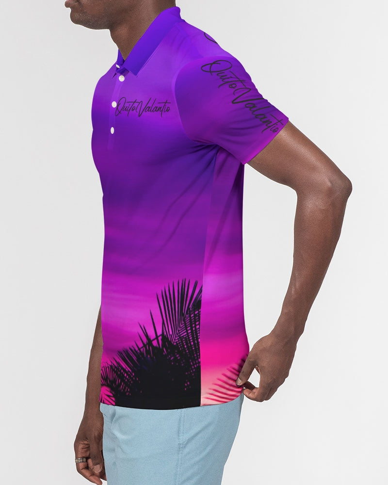 QuitoValantio!"Purple breeze's" Men's Slim Fit Short Sleeve Polo