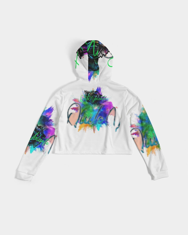 Quito Valantio!"Splash!Collections. Women's Cropped Hoodie