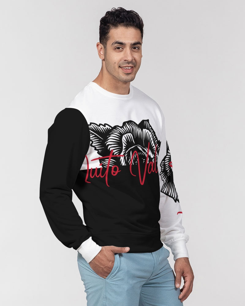 QuitoValantio!Blac rose edition. Men's Classic French Terry Crewneck Pullover