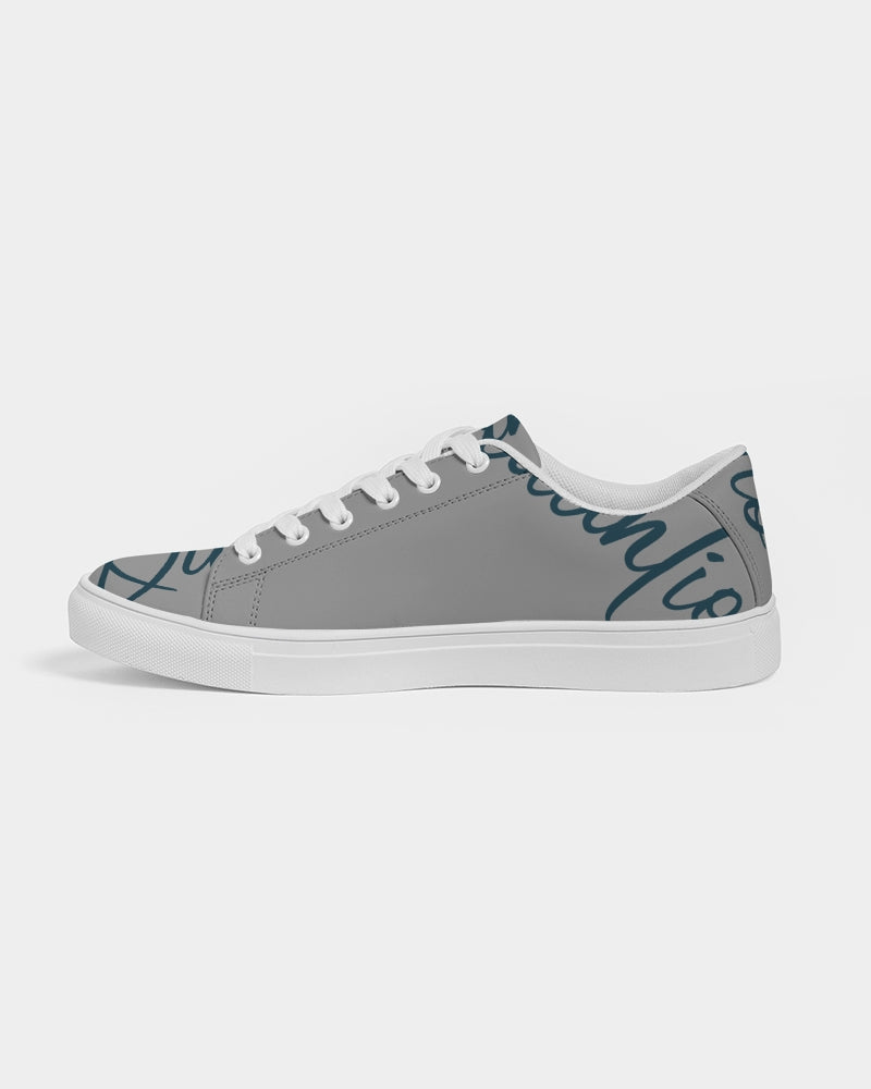 QuitoValantio!"Grey Sasha"edition Men's Faux-Leather Sneaker