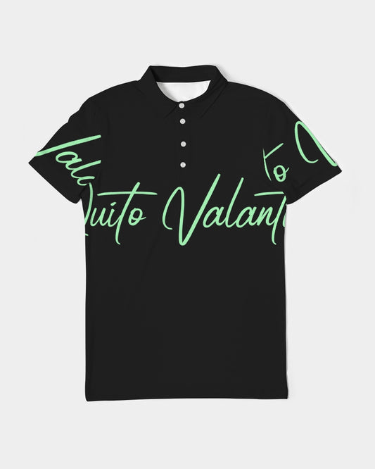 Quito Valantio "Taste of Darc mint "Collections Men's Slim Fit Short Sleeve Polo