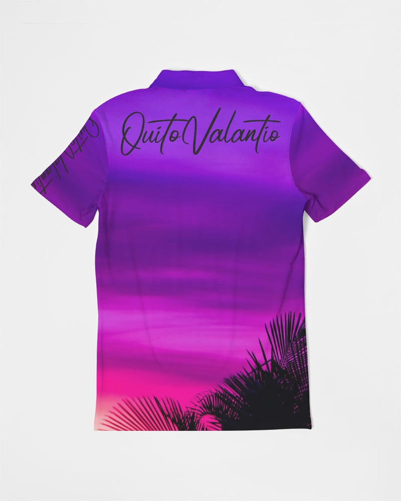 QuitoValantio!"Purple breeze's" Men's Slim Fit Short Sleeve Polo