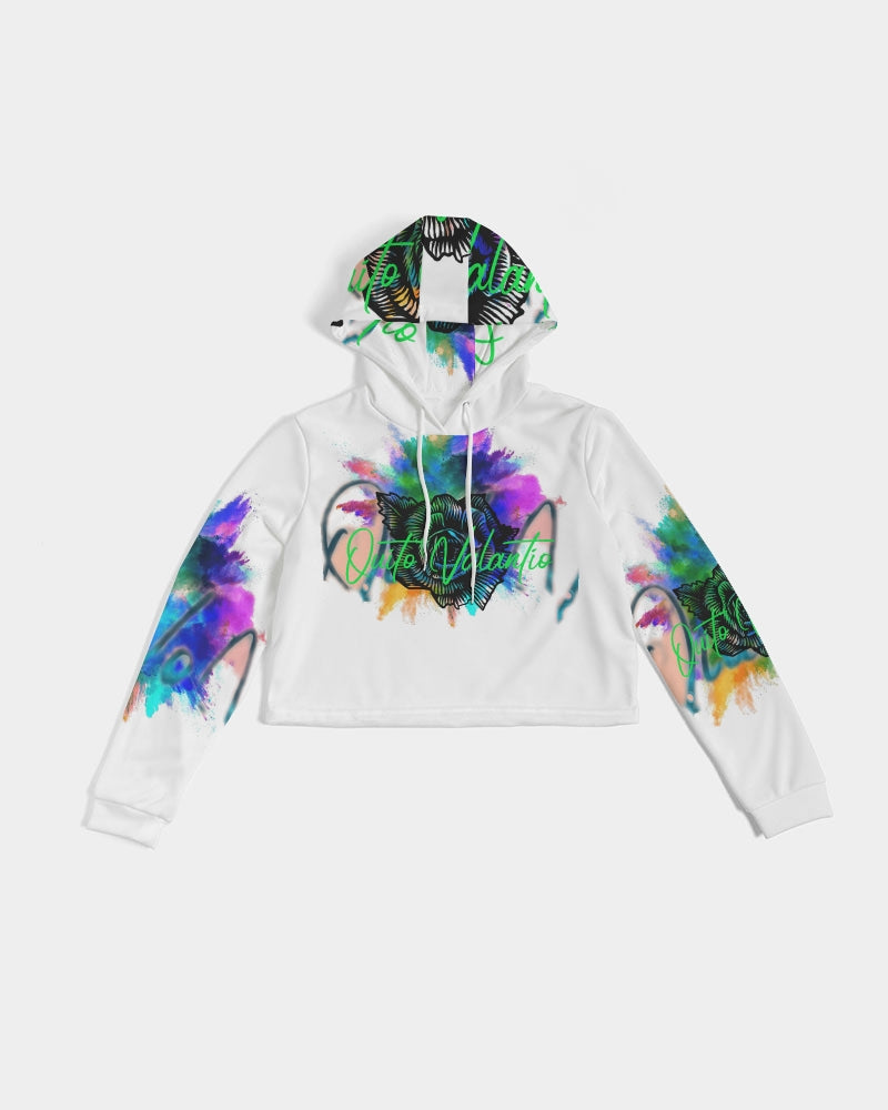 Quito Valantio!"Splash!Collections. Women's Cropped Hoodie