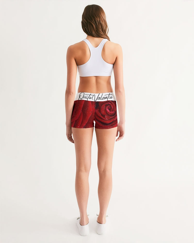 QuitoValantio!Rosedeluxx. Women's Mid-Rise Yoga Shorts