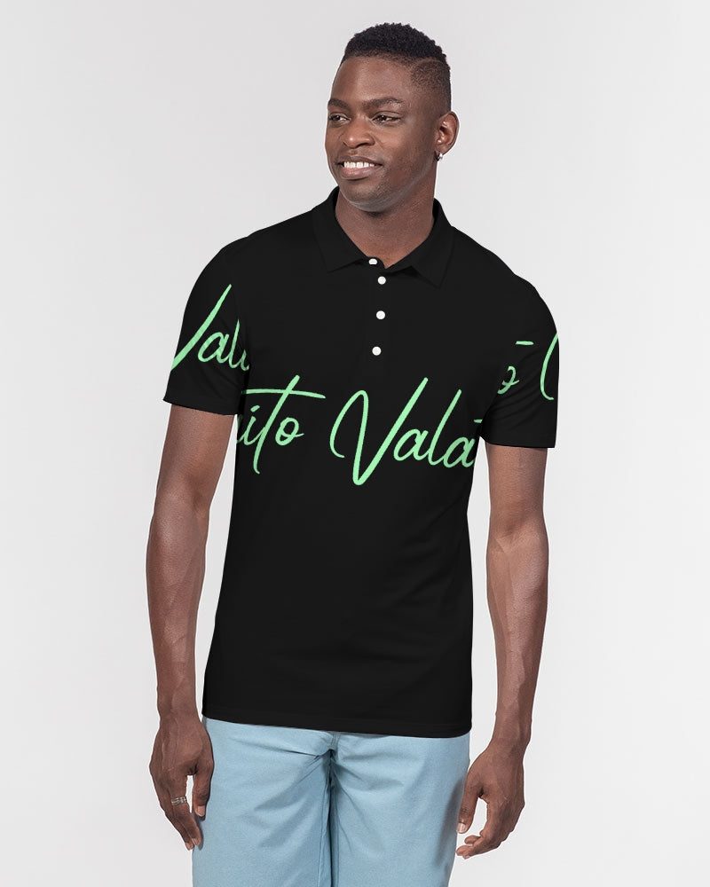 Quito Valantio "Taste of Darc mint "Collections Men's Slim Fit Short Sleeve Polo