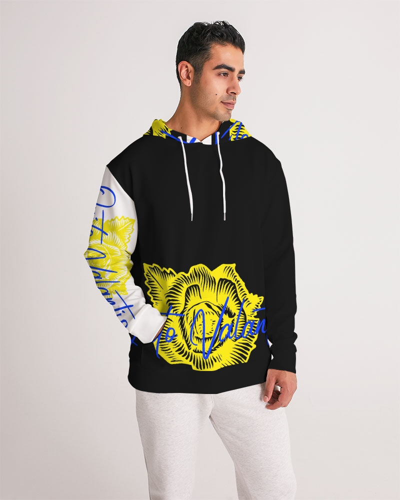 QuitoValantio!Blac rose blue n yellow Men's Hoodie