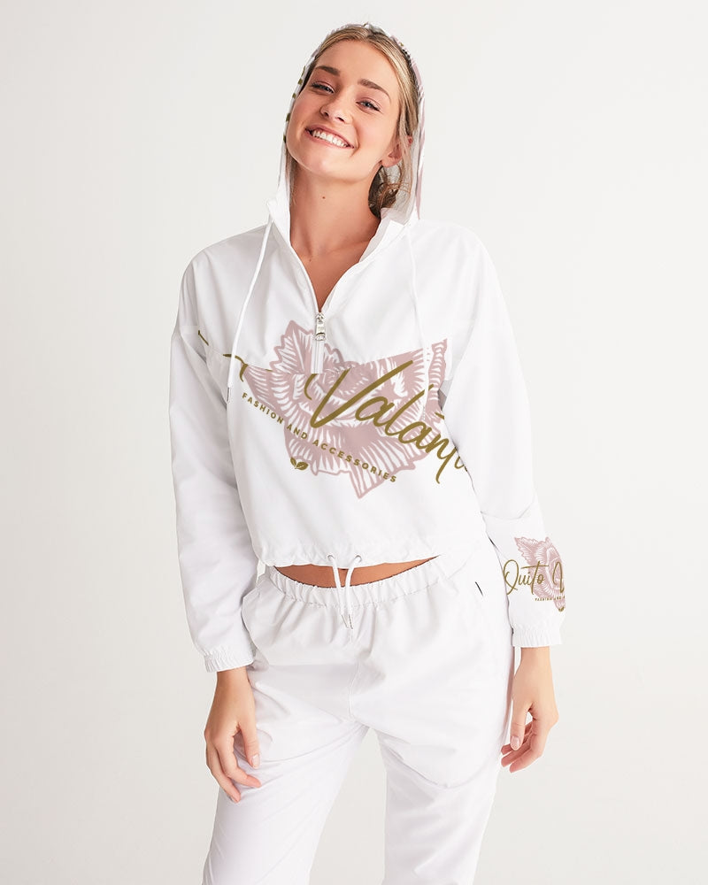 Quito Valantio! Florence nites. Women's Cropped Windbreaker