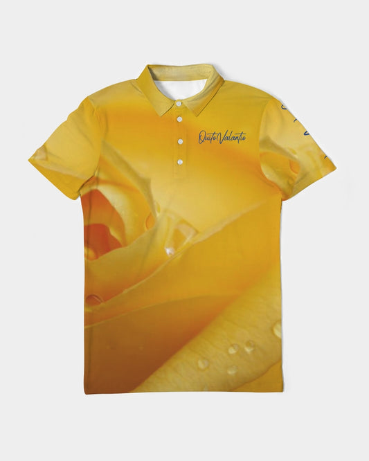 QuitoValantio!"Yellow rose deluxe" Men's Slim Fit Short Sleeve Polo