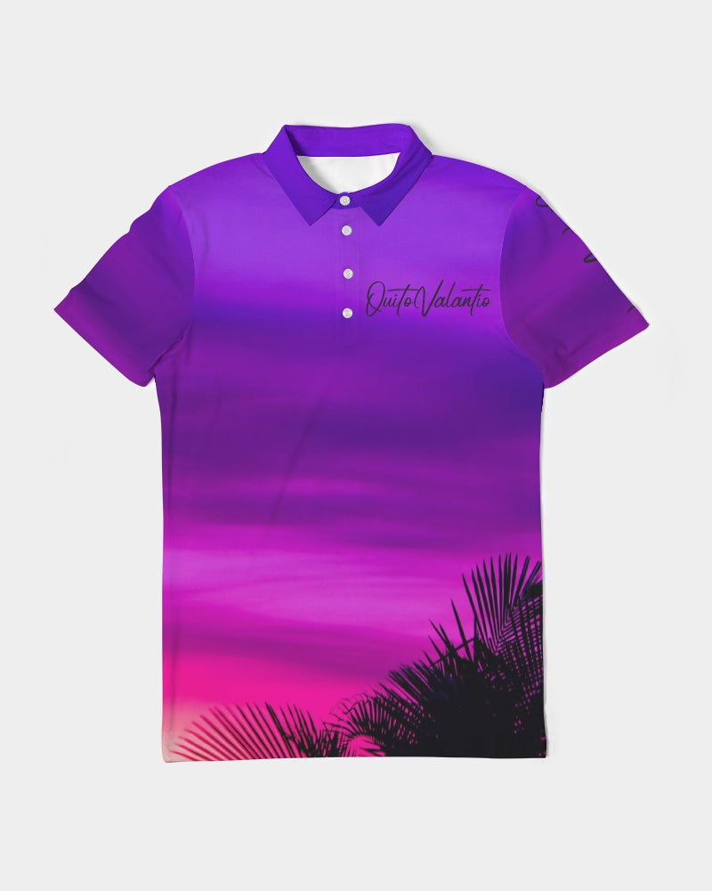 QuitoValantio!"Purple breeze's" Men's Slim Fit Short Sleeve Polo