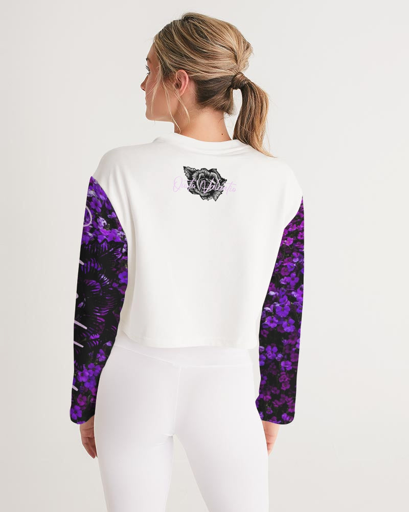 QuitoValantio!"purplecomfort"edition. Women's Cropped Sweatshirt