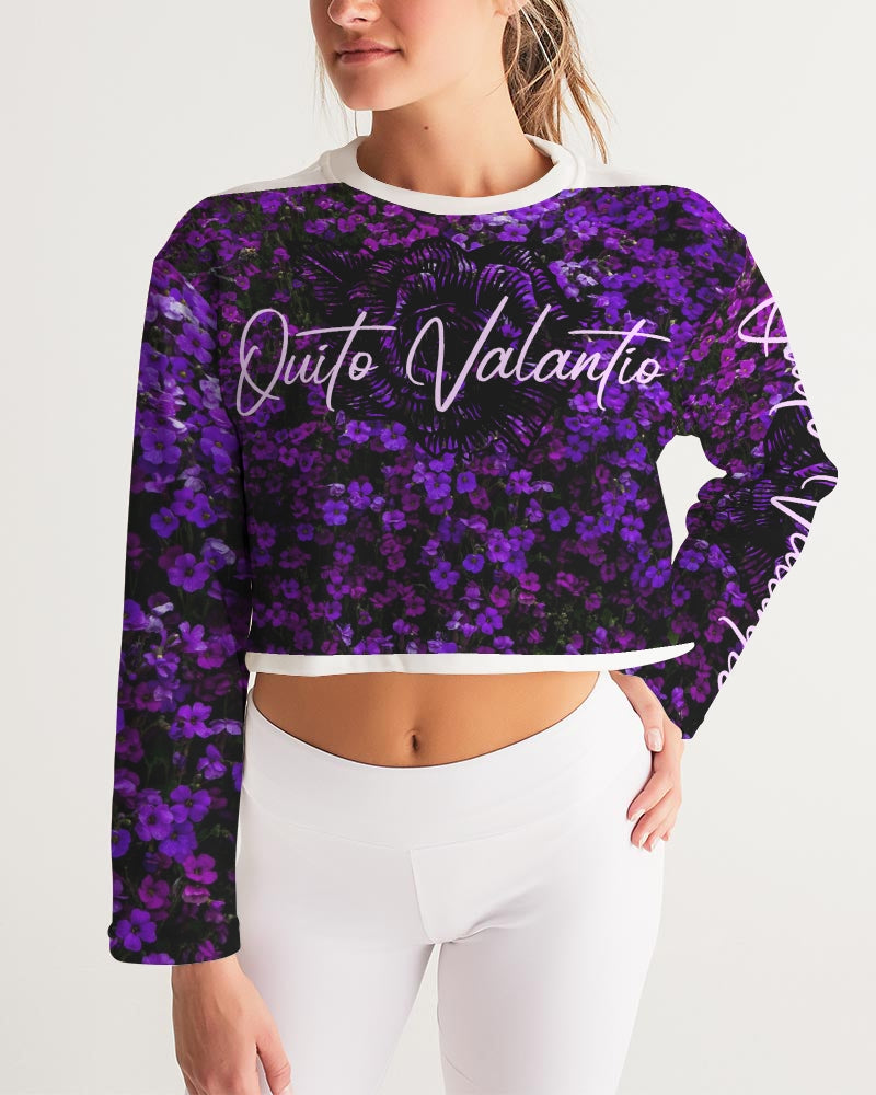 QuitoValantio!"purplecomfort"edition. Women's Cropped Sweatshirt