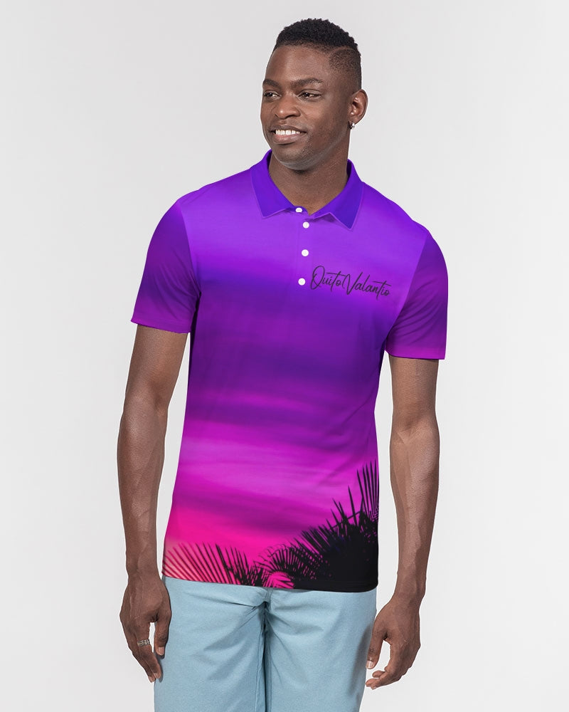 QuitoValantio!"Purple breeze's" Men's Slim Fit Short Sleeve Polo