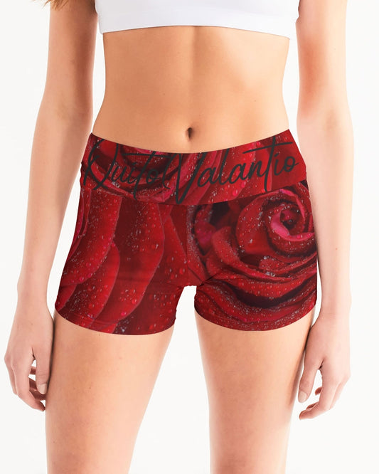 QuitoValantio!Rosedeluxx. Women's Mid-Rise Yoga Shorts