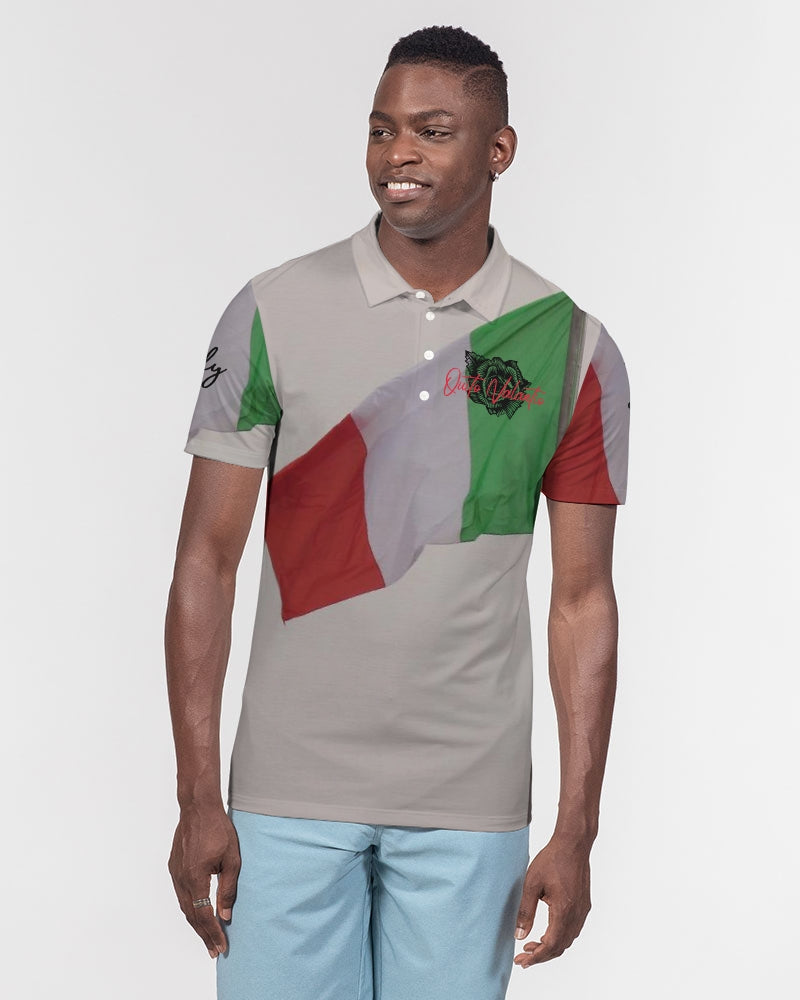 QuitoValantio!"Italy"collection. Men's Slim Fit Short Sleeve Polo