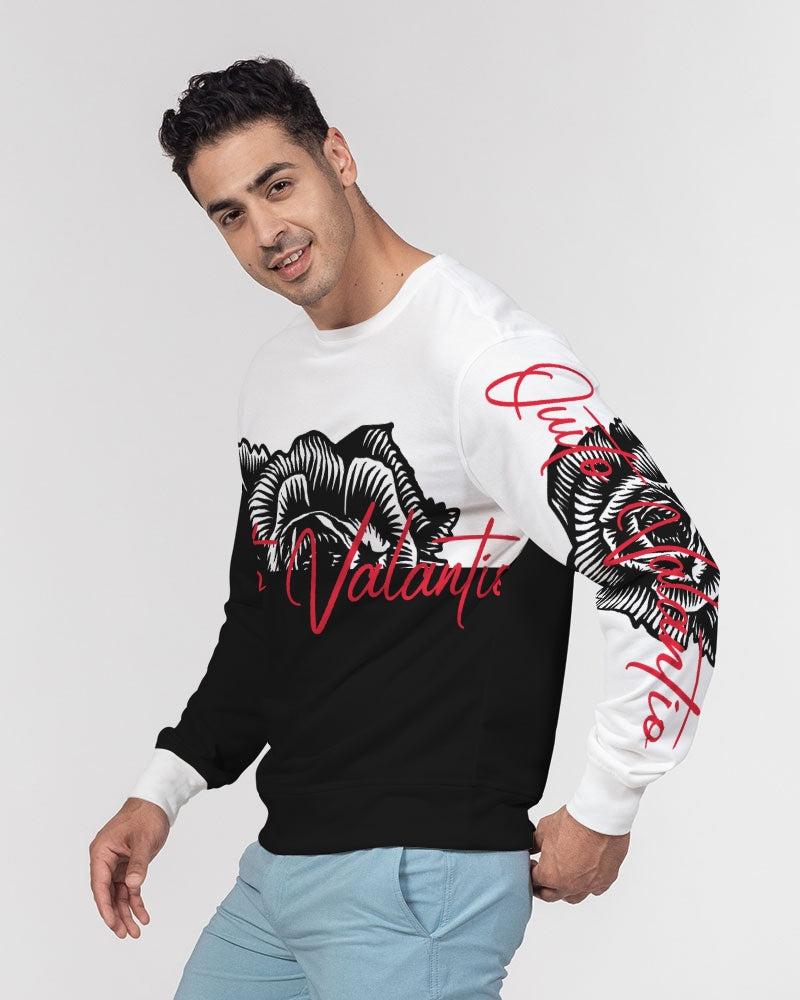 QuitoValantio!Blac rose edition. Men's Classic French Terry Crewneck Pullover