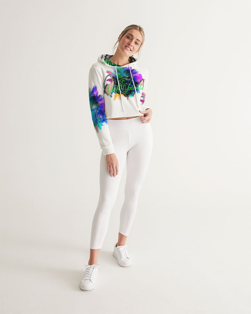 Quito Valantio!"Splash!Collections. Women's Cropped Hoodie