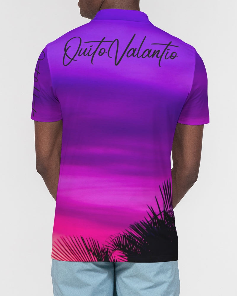 QuitoValantio!"Purple breeze's" Men's Slim Fit Short Sleeve Polo