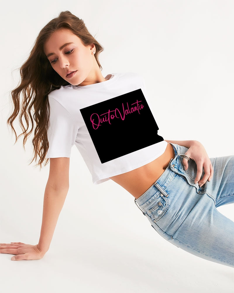 QuitoValantio! "Taste of pinc reign."edition. Women's Cropped Tee