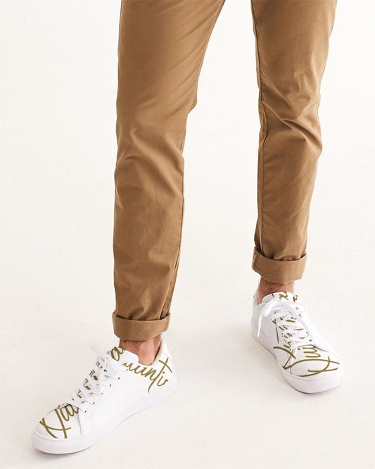 QuitoValantio!"Golden"edition. Men's Faux-Leather Sneaker