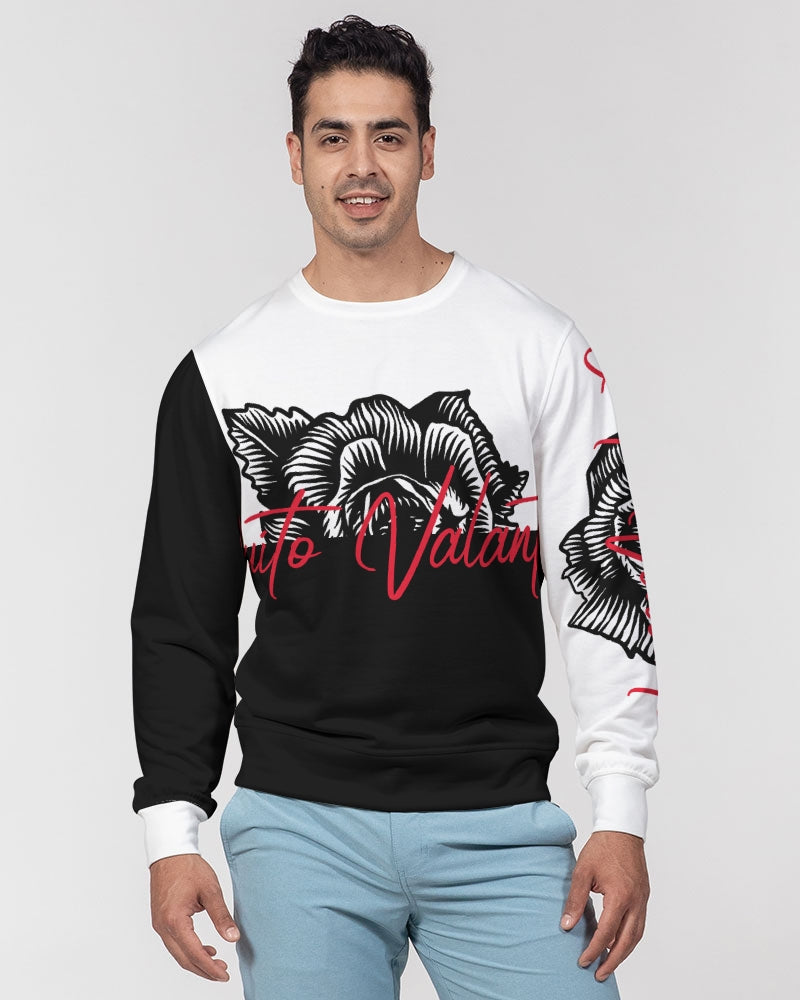 QuitoValantio!Blac rose edition. Men's Classic French Terry Crewneck Pullover