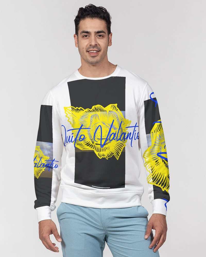 Quito Valantio"sunny delite Collection" Men's Classic French Terry Crewneck Pullover