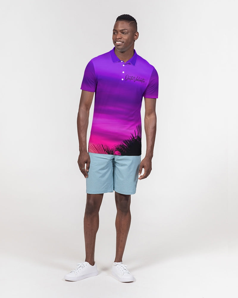 QuitoValantio!"Purple breeze's" Men's Slim Fit Short Sleeve Polo