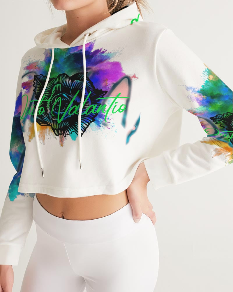 Quito Valantio!"Splash!Collections. Women's Cropped Hoodie