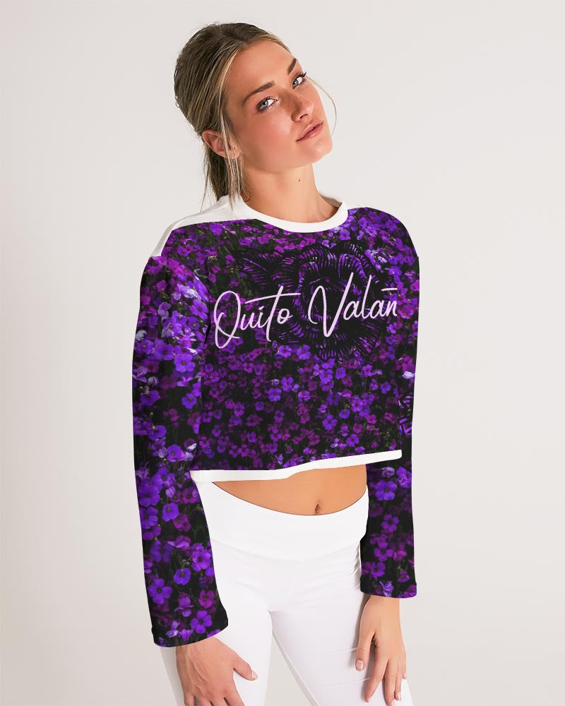 QuitoValantio!"purplecomfort"edition. Women's Cropped Sweatshirt