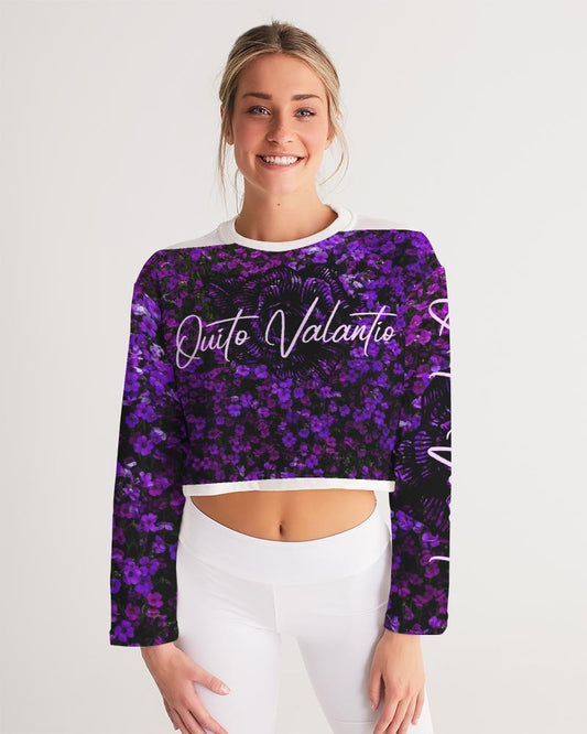 QuitoValantio!"purplecomfort"edition. Women's Cropped Sweatshirt