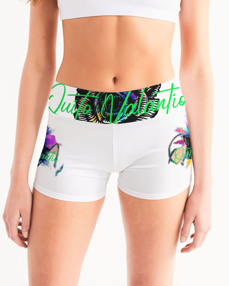 Quito Valantio!"Splash!Collections. Women's Mid-Rise Yoga Shorts