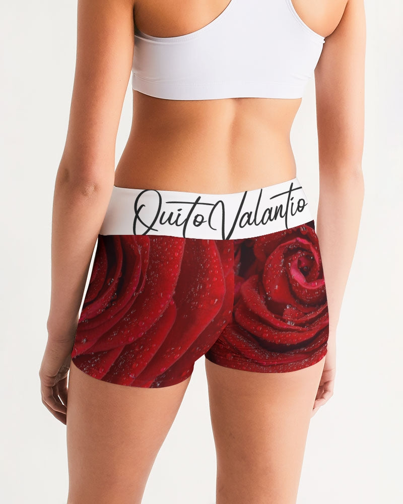 QuitoValantio!Rosedeluxx. Women's Mid-Rise Yoga Shorts