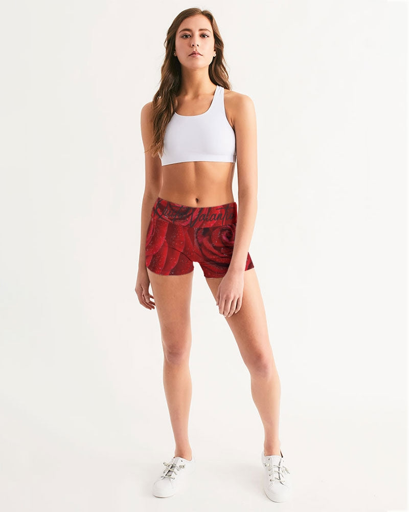 QuitoValantio!Rosedeluxx. Women's Mid-Rise Yoga Shorts