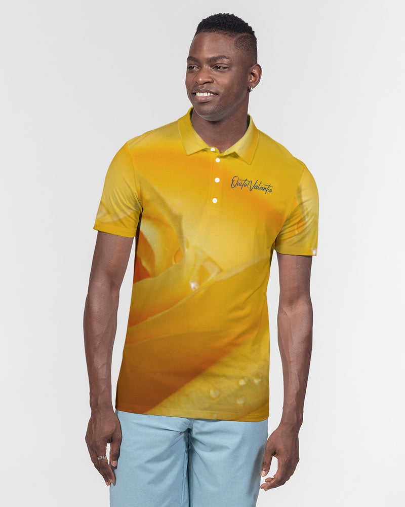 QuitoValantio!"Yellow rose deluxe" Men's Slim Fit Short Sleeve Polo